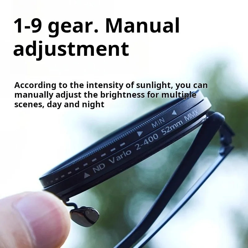 New handmade Camera ND9 adjustable dimming sunglasses fishing filter glasses UV resistant high-definition polarized sunglasses